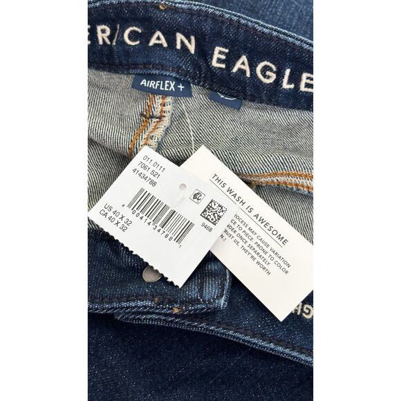 American Eagle AirFlex+ Original Straight Jeans Mens 40x32 Denim New Rich Indigo - Picture 11 of 12